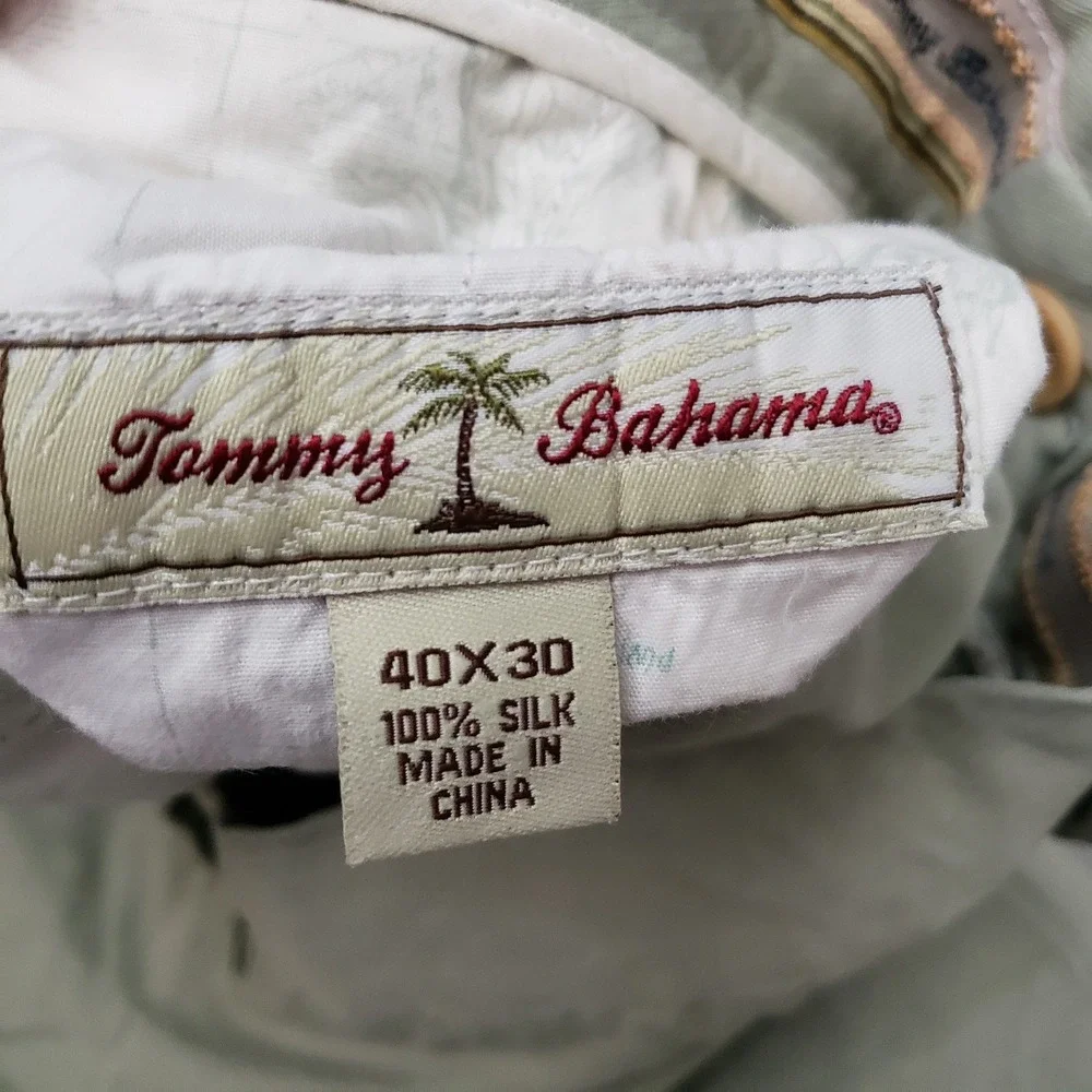 Tommy Bahama Pants Mens 40x30 Green Pockets Silk Relaxed Golf Casual